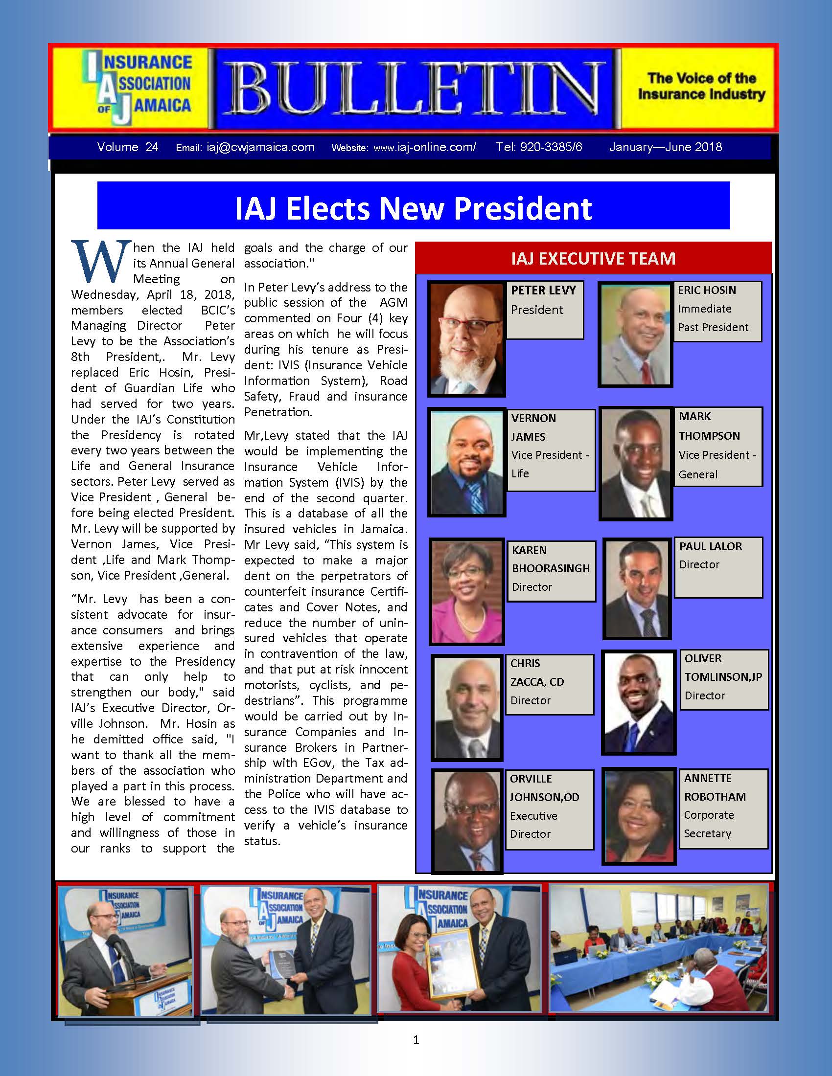 IAJ NEWS BULLETIN JANUARY TO JUNE 2018 Insurance